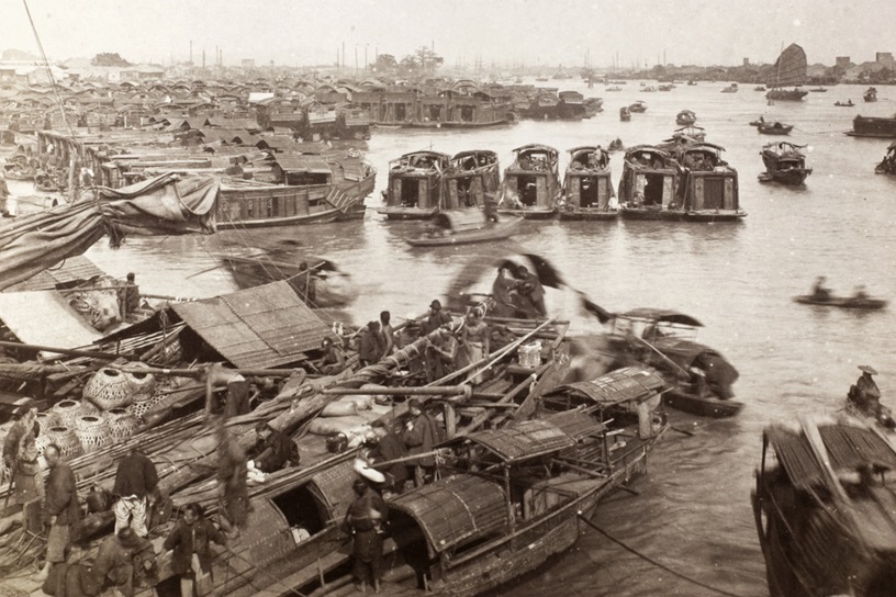 Flower Boats, schwimmende Freudenhäuser am Pearl River in Canton